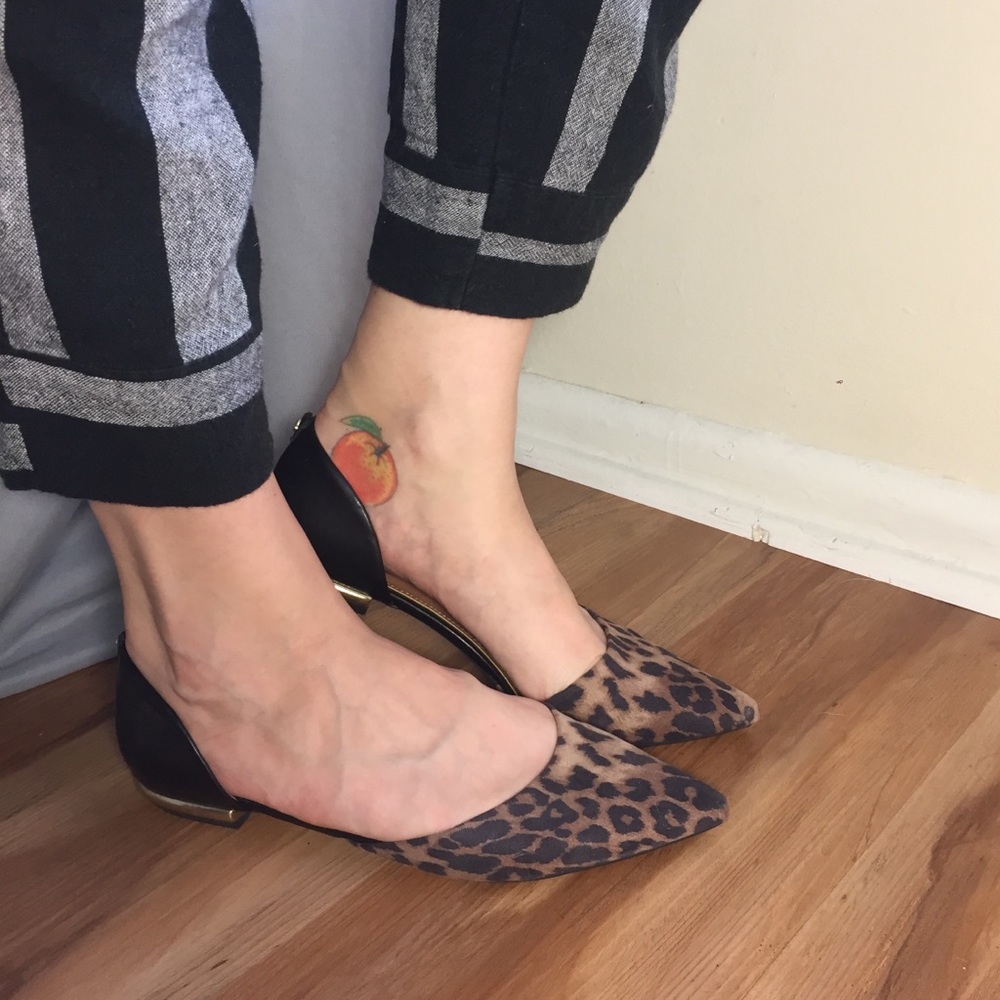 Sam & Libby leopard print d’orsay flats, size 8.5